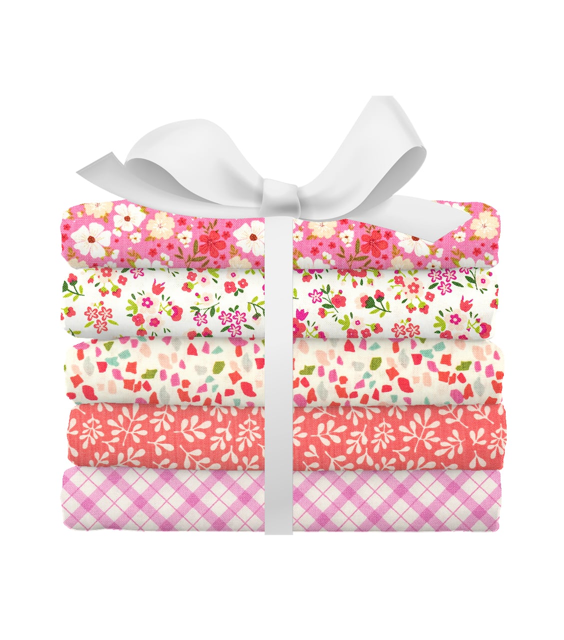 SINGER Ditsy Floral Pink 100% Cotton 5 Piece Bundle